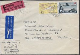 1949 Luftpost Genève n. Frankreich Frankatur ungültig ab 1.-