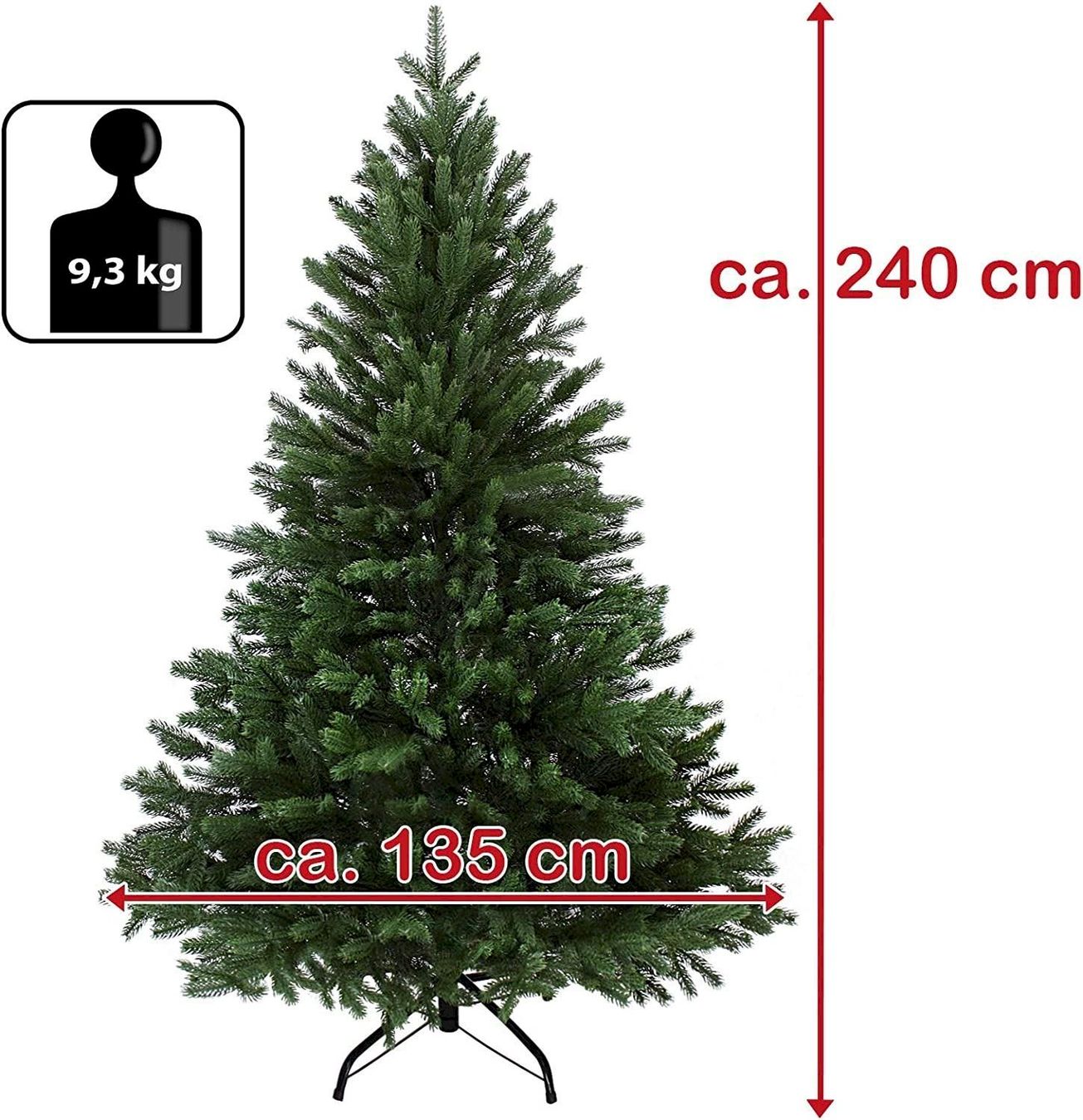 Weihnachtsbäume: Weihnachtsbaum Luxus 240cm Dunkelgrün – Neu und originalverpackt aus Bottighofen von zaap 3