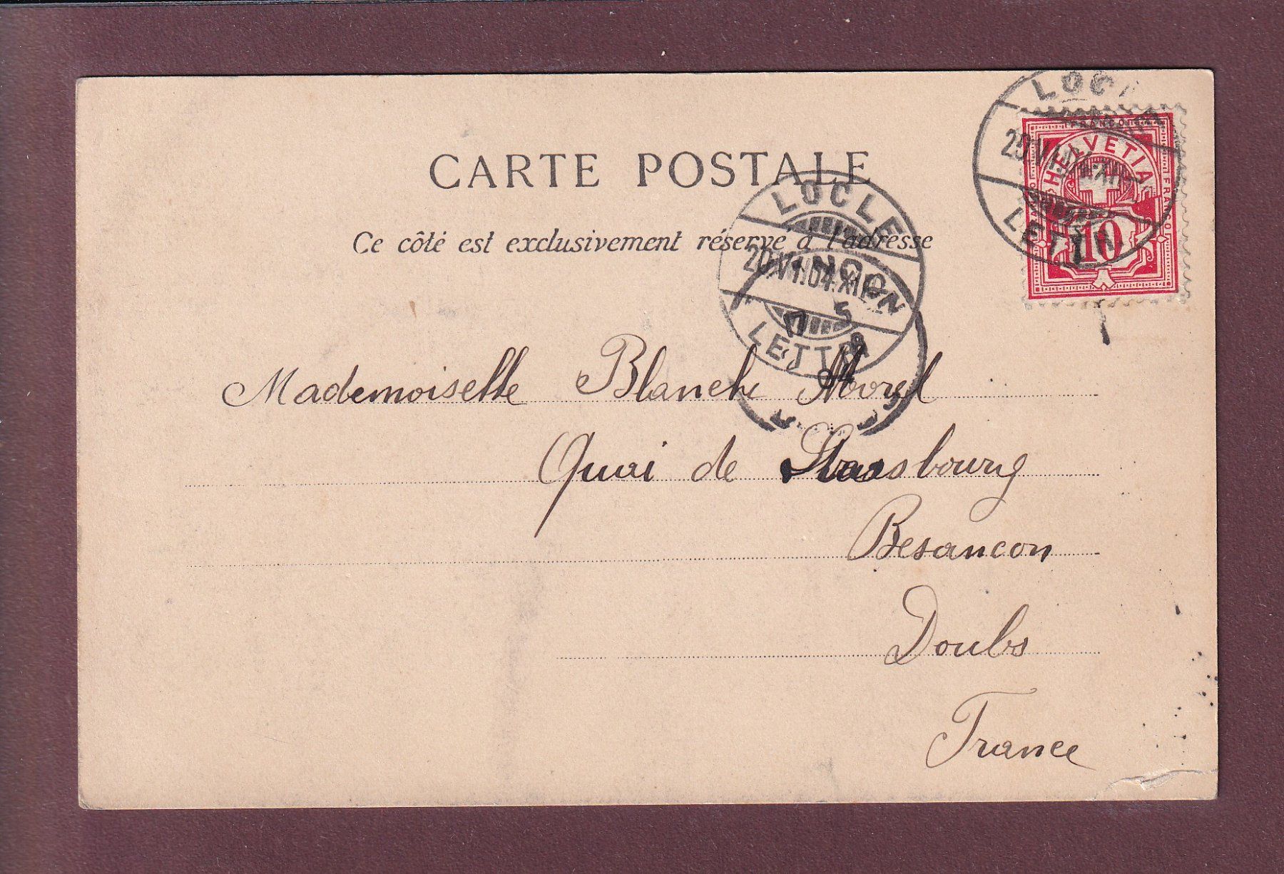 Cartoline postali: COL DES ROCHES - 1904 – Usato da Pully venduto da nicecards 1
