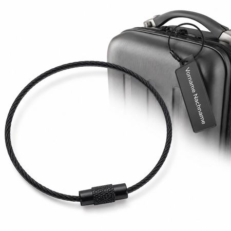 🧳 Schwarzer Kabel-Schlüsselanhänger für Reise & Outdoor