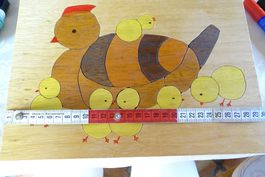 puzzle en bois poule poussin   Holzpuzzle  Henne Küken