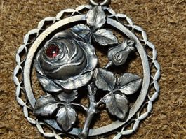 Schicker Silber 800 Rosen Schmuck Anhänger