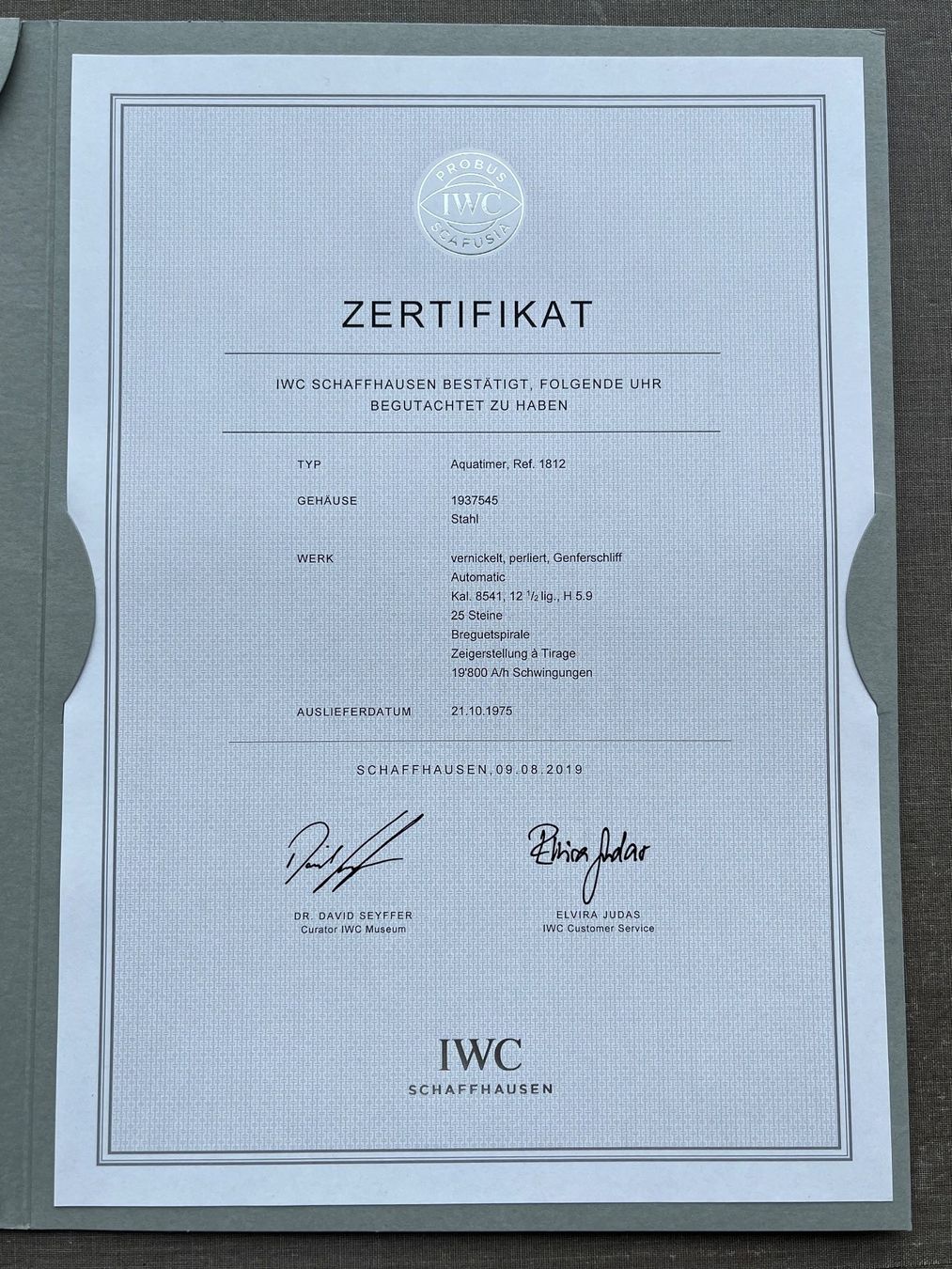 IWC Orologi: IWC AQUATIMER AUTOMATIC 1812 "WHITE DIAL“ – Usato da Beinwil am See venduto da watchfever 8