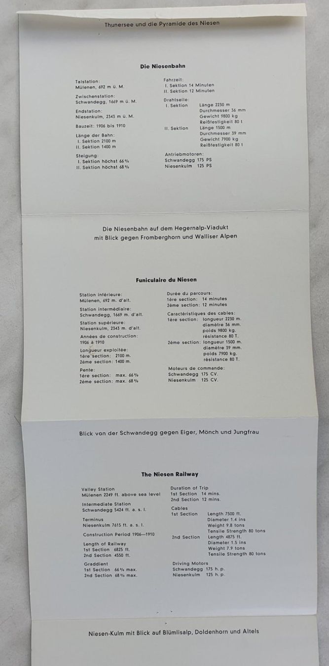Foto & Immagini: Leporello Souvenir der Niesenbahn – Usato da Fislisbach venduto da Zigzag12 1