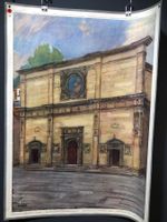 Vintage Schulwandbild Renaissance Kathedrale in Lugano #E6 L