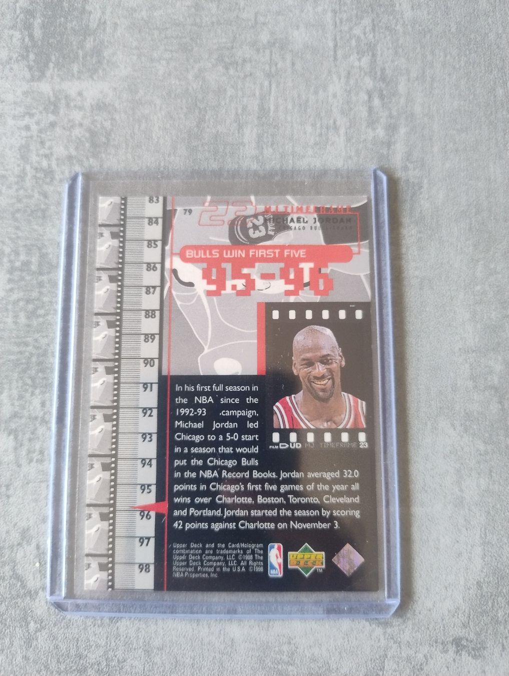 Nba Cartes à collectionner: NBA 1998 UPPER DECK TIMEFRAME MICHAEL JORDAN 79 – Neuf (Voir description) à Martigny par julionix 1