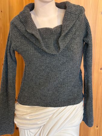Grauer H&M Strickpullover mit Kragen, Grösse S Top Zustand