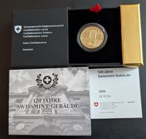 50 Franken 2026 pp Goldmünze Swissmint Gebäude Box