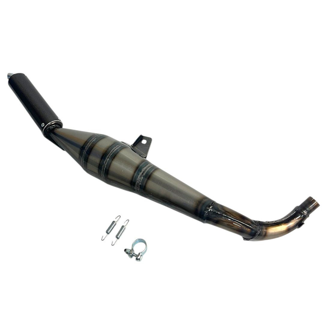 Piaggio Mofas: Simonini Auspuff Thunder 22mm Piaggio Ciao Carbon – Neu und originalverpackt aus Hallau von mofaplus
