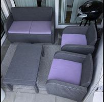 Polyrattan Lounge Set komplett mit Sitzkissen