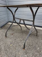 Table jardin vintage 20er métal décapé Eisengartentisch
