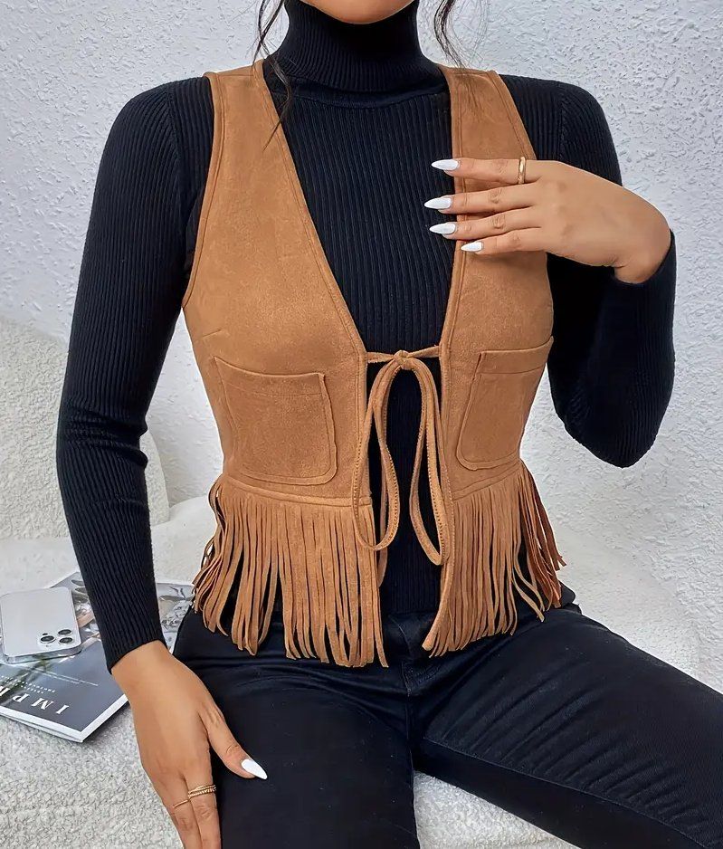 Gilets & Westen: Wildlederlook Weste mit Fransen - Grösse M – Neu und originalverpackt aus Glattbrugg von glu_qt2b 2