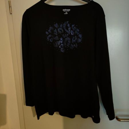 T-Shirt blau mit Glitzersteinchen l. Arm Gr. 48/50 Fr. 25.-