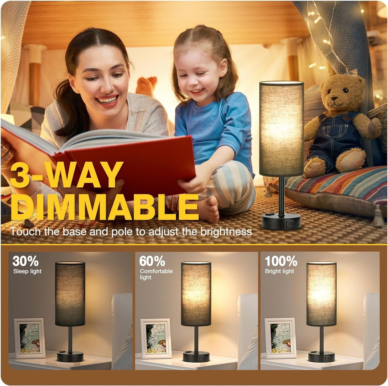 Lampade: Nachttischlampe Touch Dimmbar mit USB – Nuovo e nell'imballaggio originale da Nuglar venduto da SaleRitter 1