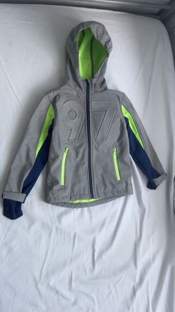 Tolle Herbstjacke grau innen kuscheliger Fliess Gr.128