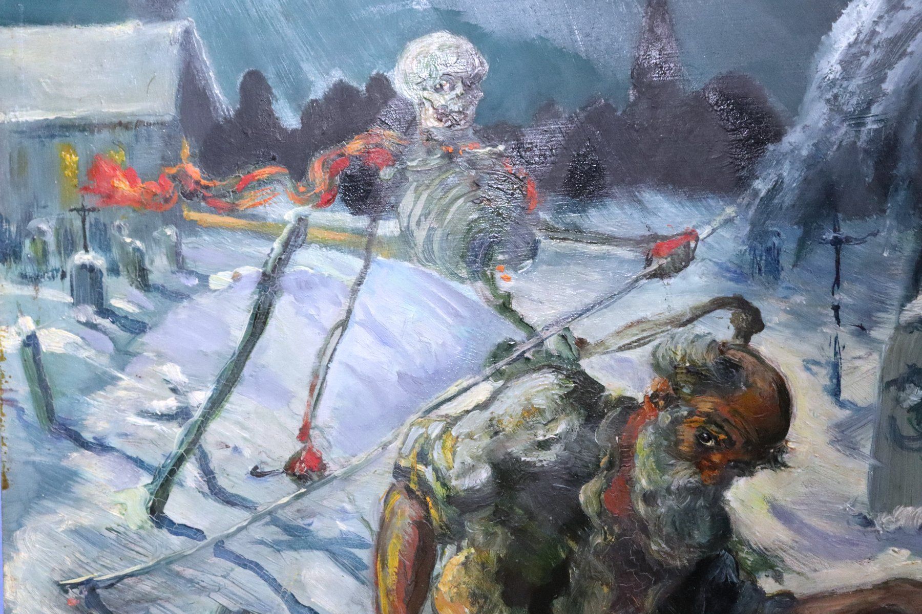 Dipinti: Robert Mèroz 1926-2016, Gemälde "Der Tod und der Trinker" – Usato da Zug venduto da Kunst-Fundgrube 4