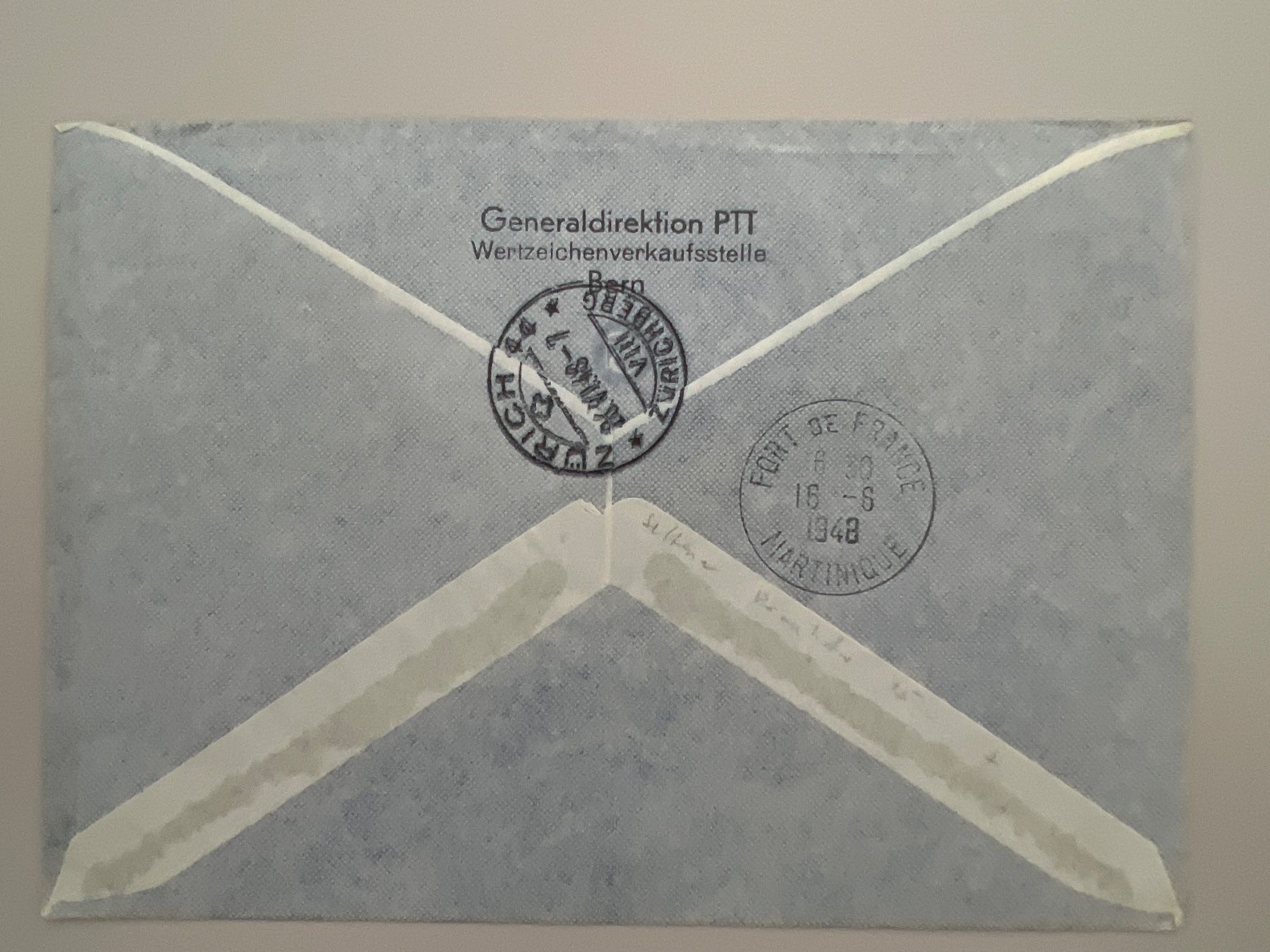 Alle Briefmarken: 1948 Sonderflug Genf-Antilles – Gebraucht aus Buchrain von wmm 1