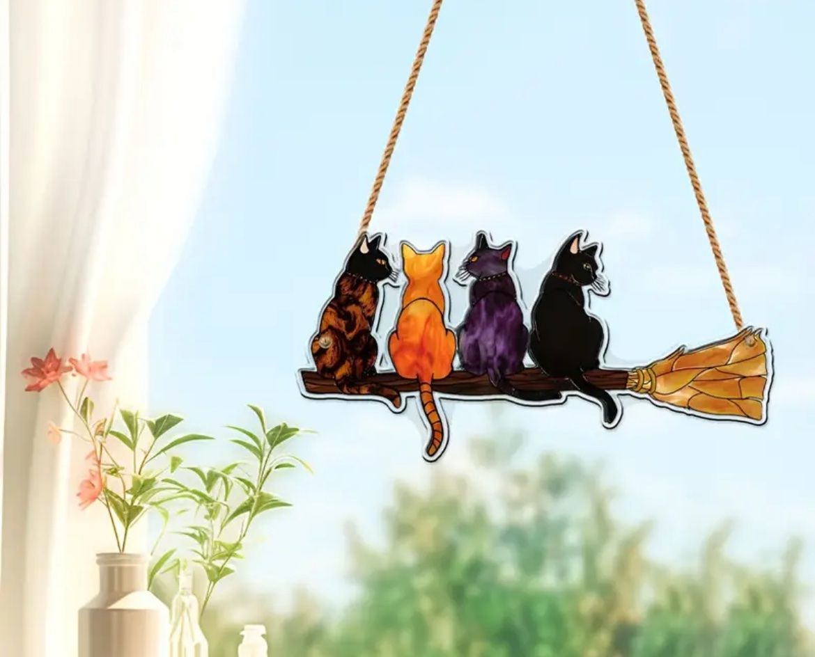 Tutte le decorazioni: Halloween Deko: Hexenbesen mit Katzen – Nuovo e nell'imballaggio originale da Gams venduto da Mariawicca
