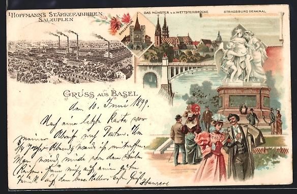 Cartoline postali: Litho Basel, Hoffmann's Stärkefabriken  – Usato da Berlin venduto da bartko-reher