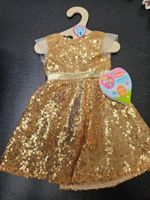 Neu - Heless - Kleid gold Gr.35-45cm