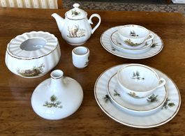 Thuringia Porz. Tee-Kaffeeges.11 Teile Dekor Wildtiere,