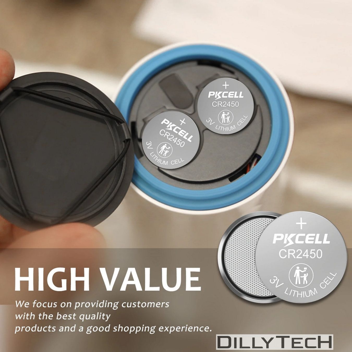 Caricatori & Batterie: PKCELL CR2450 Knopfzellenbatterie - 5 Stk. – Nuovo e nell'imballaggio originale da Meilen venduto da DillyTecH 3