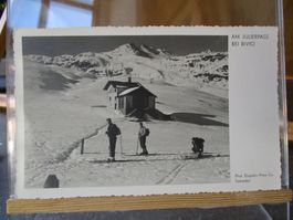 Julier Pass Bivio Skifahren 1937 Postkarte   1
