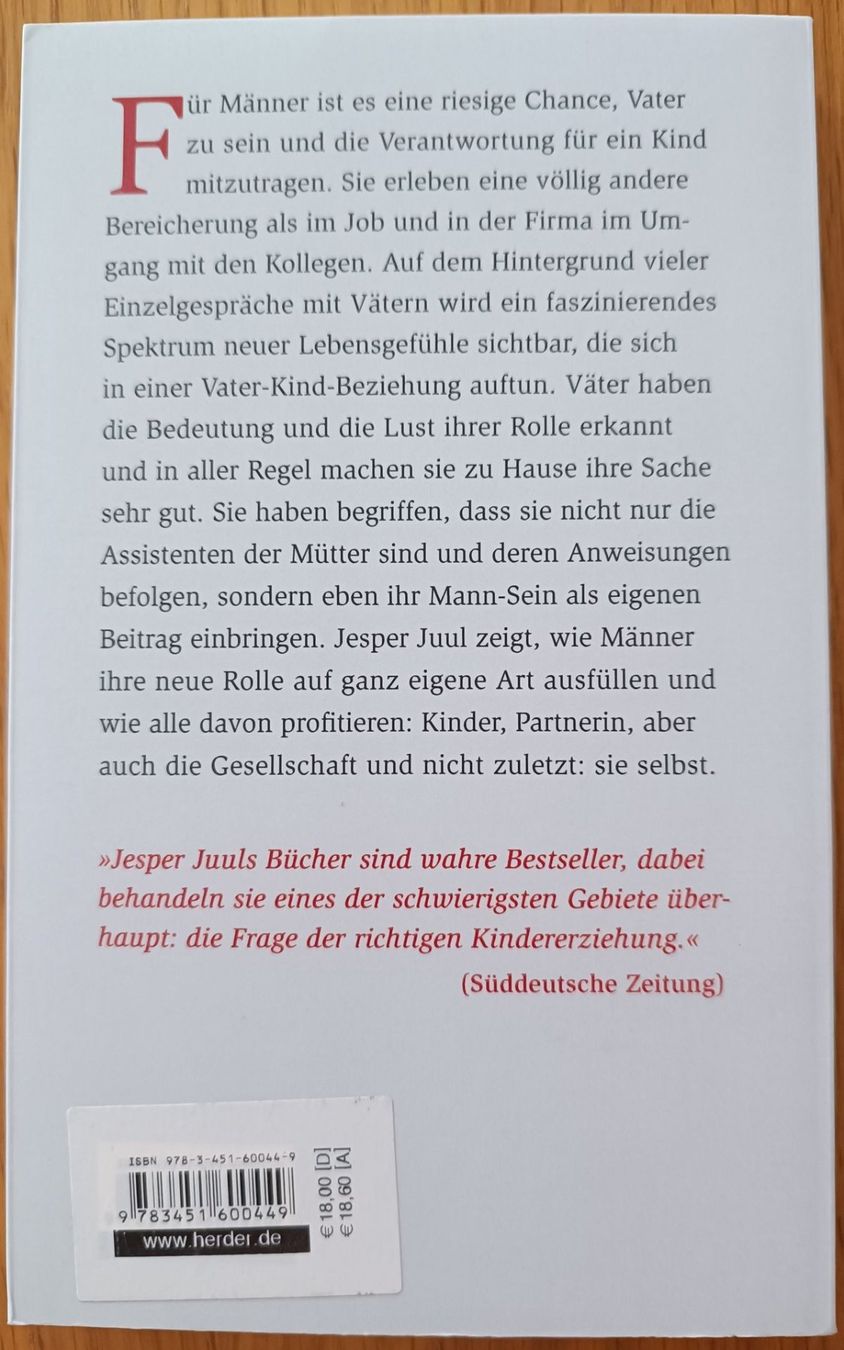 Libri: Jesper Juul: Mann & Vater sein – Nuovo (secondo la descrizione) da Steinhausen venduto da hschaefer 1
