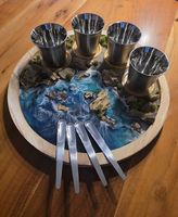 Epoxidharz Kaffee 4er Set Ocean Art