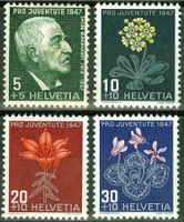 1947_PJ Satz; SBK J121 - J124 **; unbeschädigte Gummierung