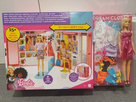 Barbie Garderobe mit Puppe & Zubehör, Neu & OVP