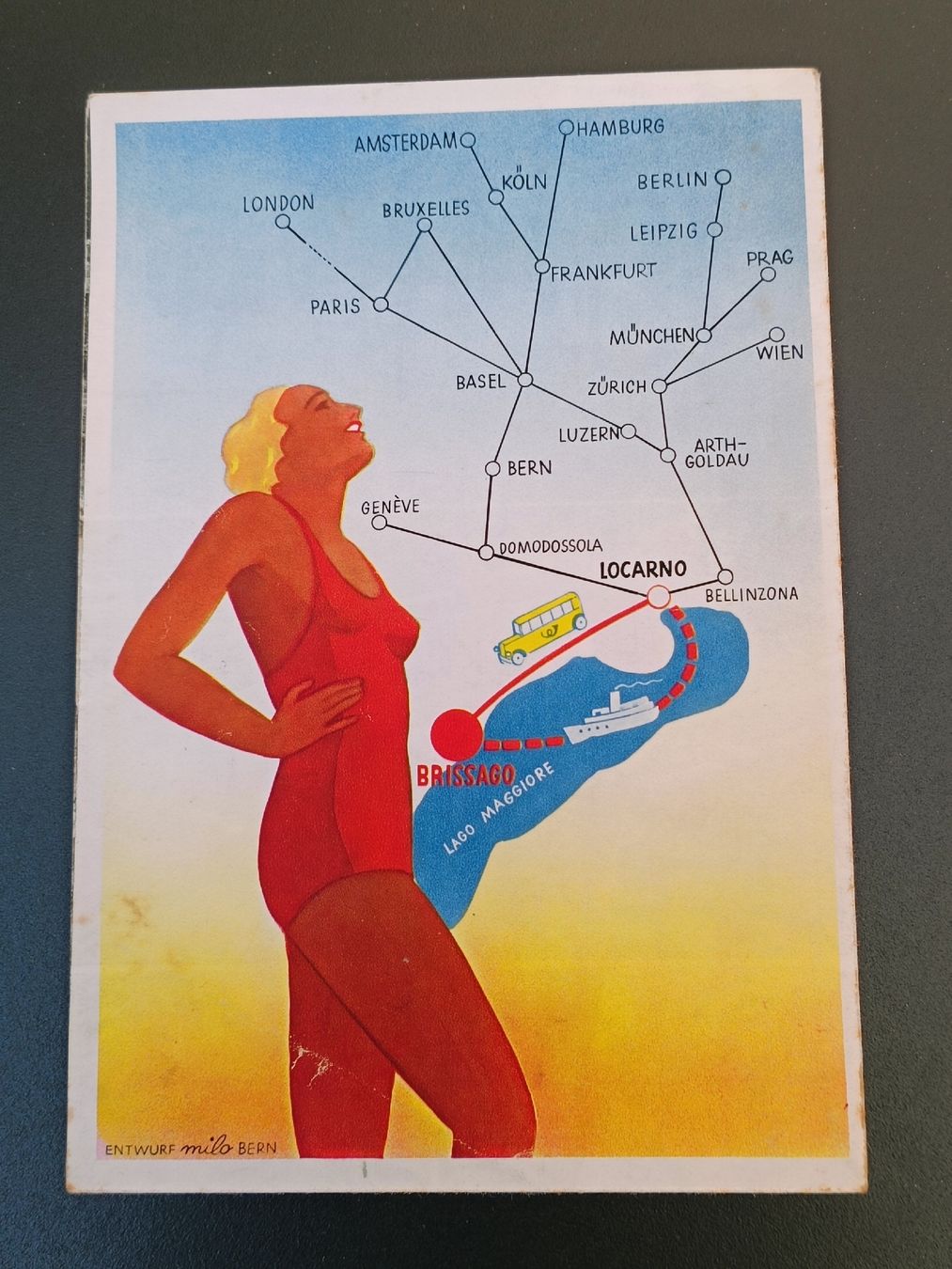 Dokumente: Litho Prospekt / Brissago - Ausgabe ca. 1930 – Gebraucht aus Brugg AG von Ente015 3