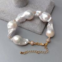 Tolles 2,5cm Perlen Armband Echt Bracelet Perle 19cm - 24 cm