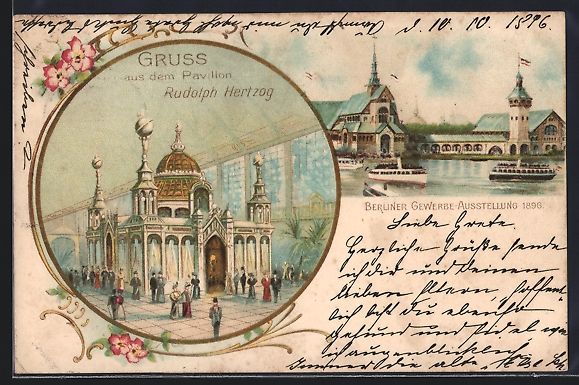Cancelleria postale: Litho Berlin, Gewerbe-Ausstellung 1896,  – Usato da Berlin venduto da bartko-reher