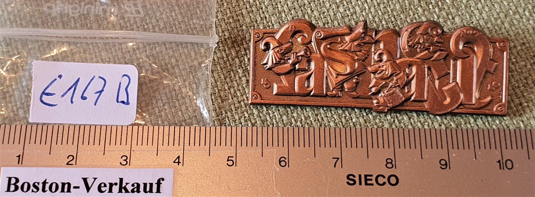 Broschen & Nadeln: E167B - Basler Fasnachtsplakette Bronze – Gebraucht aus Reinach BL von Boston-Verkauf 3