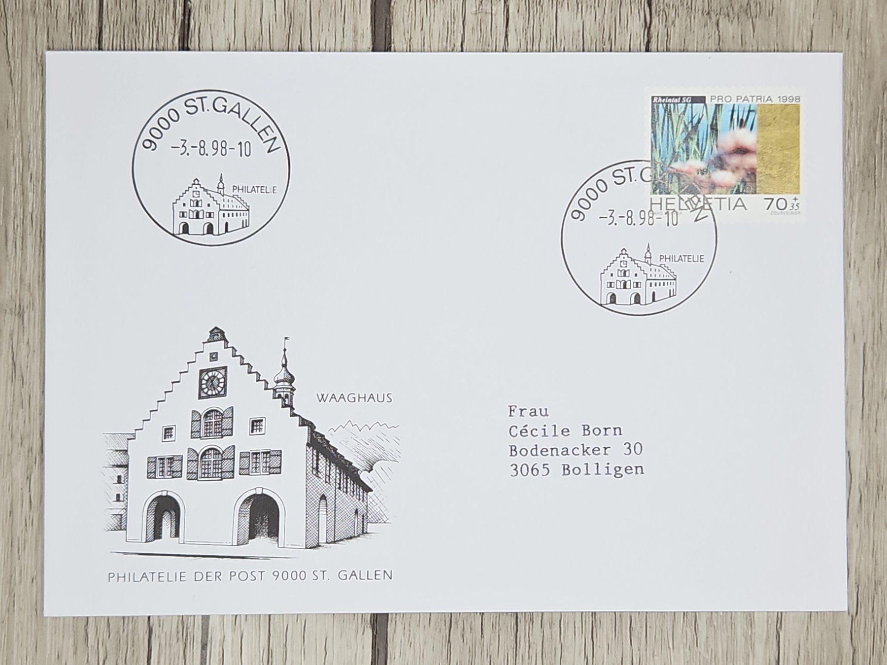Tutti i francobolli: CL11 Enveloppe + Timbre Suisse 1998 – Usato da Cousset venduto da Patrick_Collections