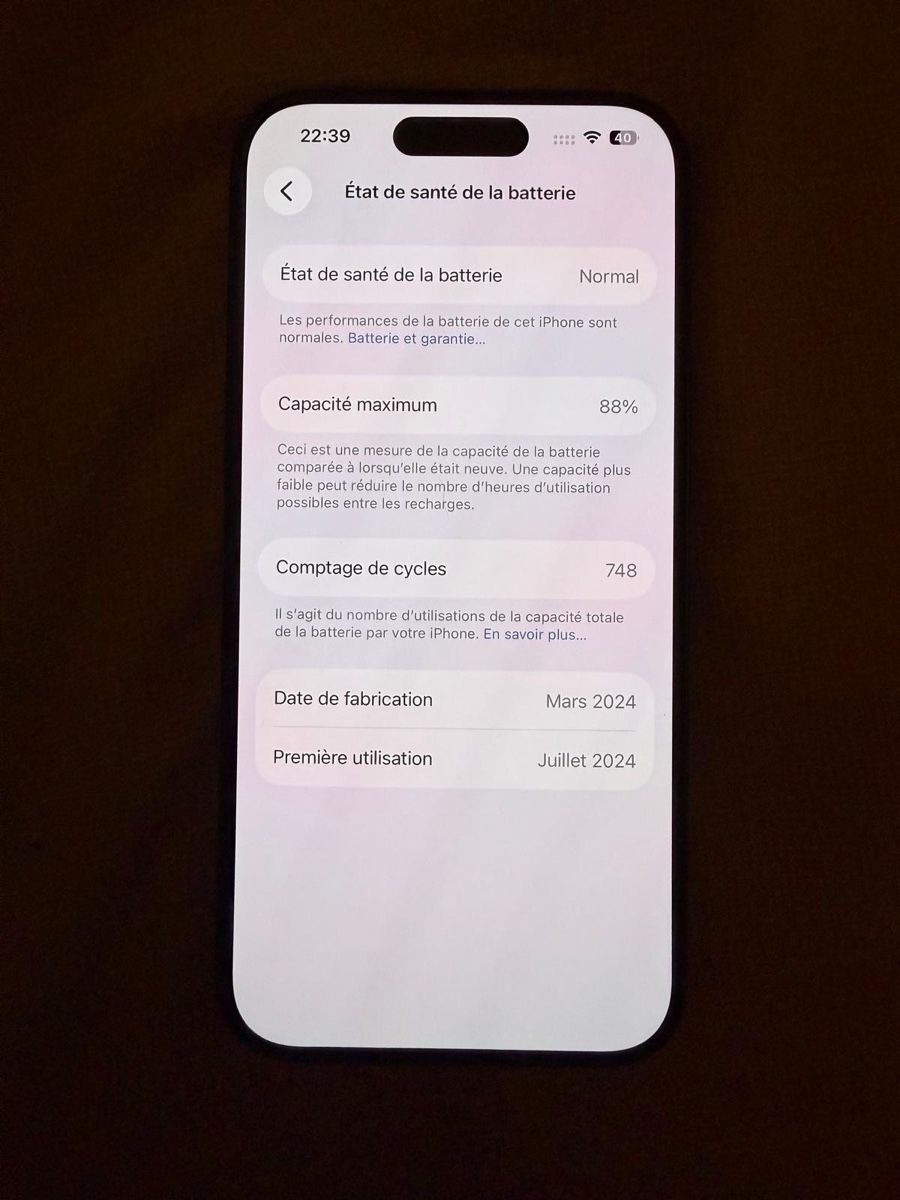 Apple Portables: Apple iPhone 15 Pro 128 Go – D'occasion à Enges par ws5w21 6