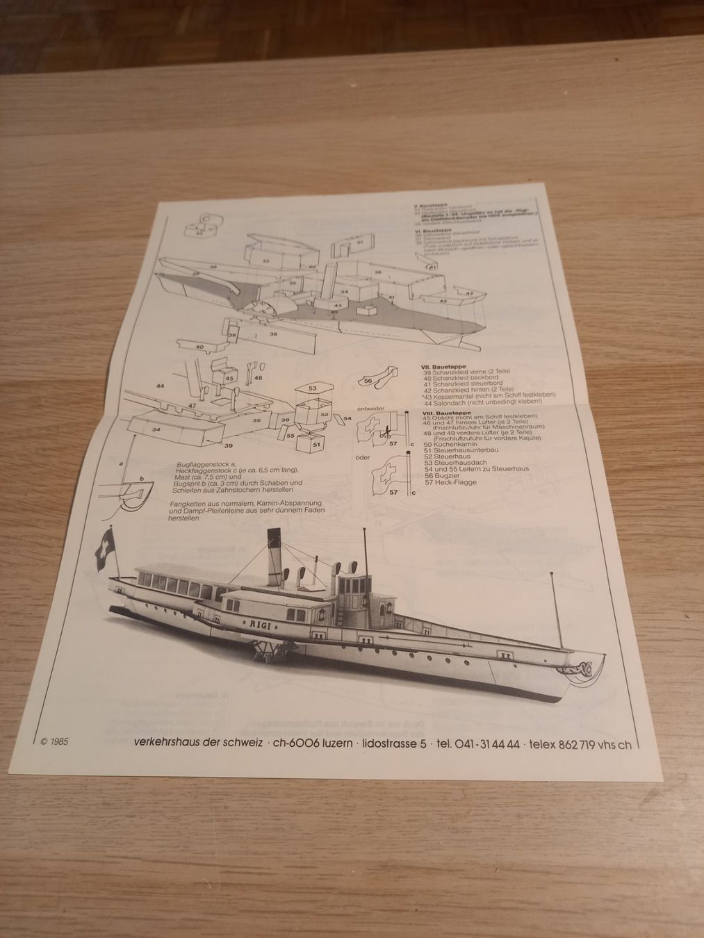 Kit bricolage: Original Bogen Dampfschiff Rigi zum selber Basteln! – Usato da Luzern venduto da titanic68 5