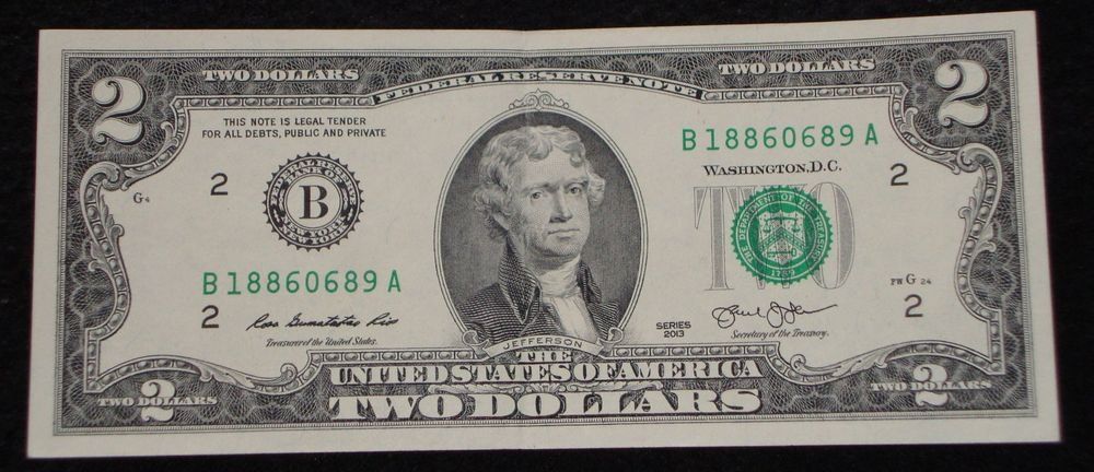 Billets de banque: presque UNC 2$ USA - B18860689A – D'occasion à Unterbäch VS par diquq