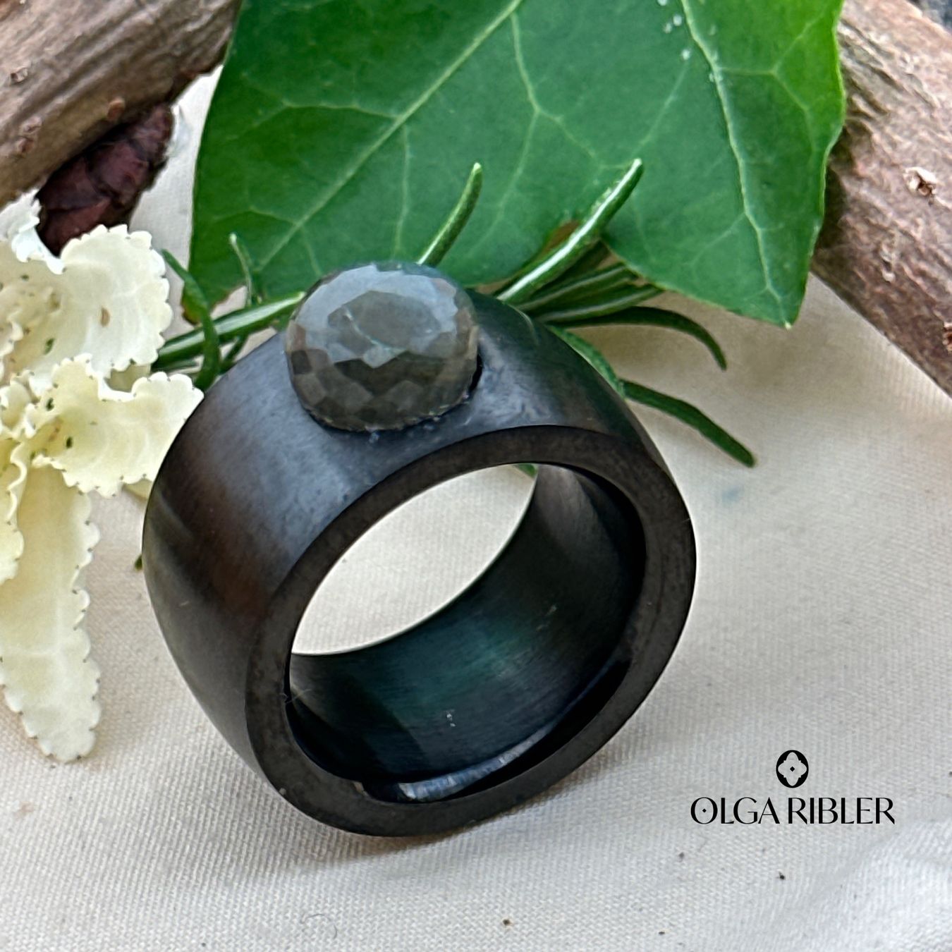 Olga Ribler Ringe: Edelstahlring mit Labradorit, Gr. 60 – Neu (gemäss Beschreibung) aus Luzern von MonikaS03 5
