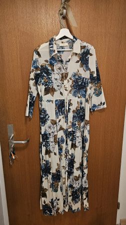 💙 Leichtes Baumwoll-Blusenkleid mit Rosen Grösse M 💙