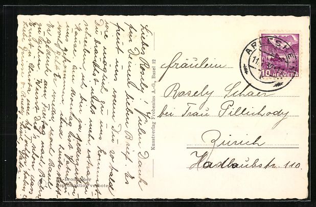Cartoline postali: Arlesheim, Ortsansicht mit Dom aus der V – Usato da Berlin venduto da bartko-reher 1