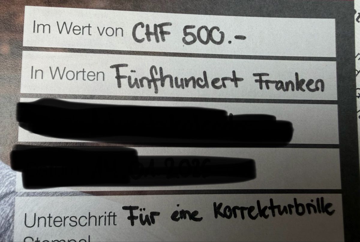 Buoni: 500.— Gutschein Impotz Optik – Nuovo (secondo la descrizione) da Urdorf venduto da worldaround 1