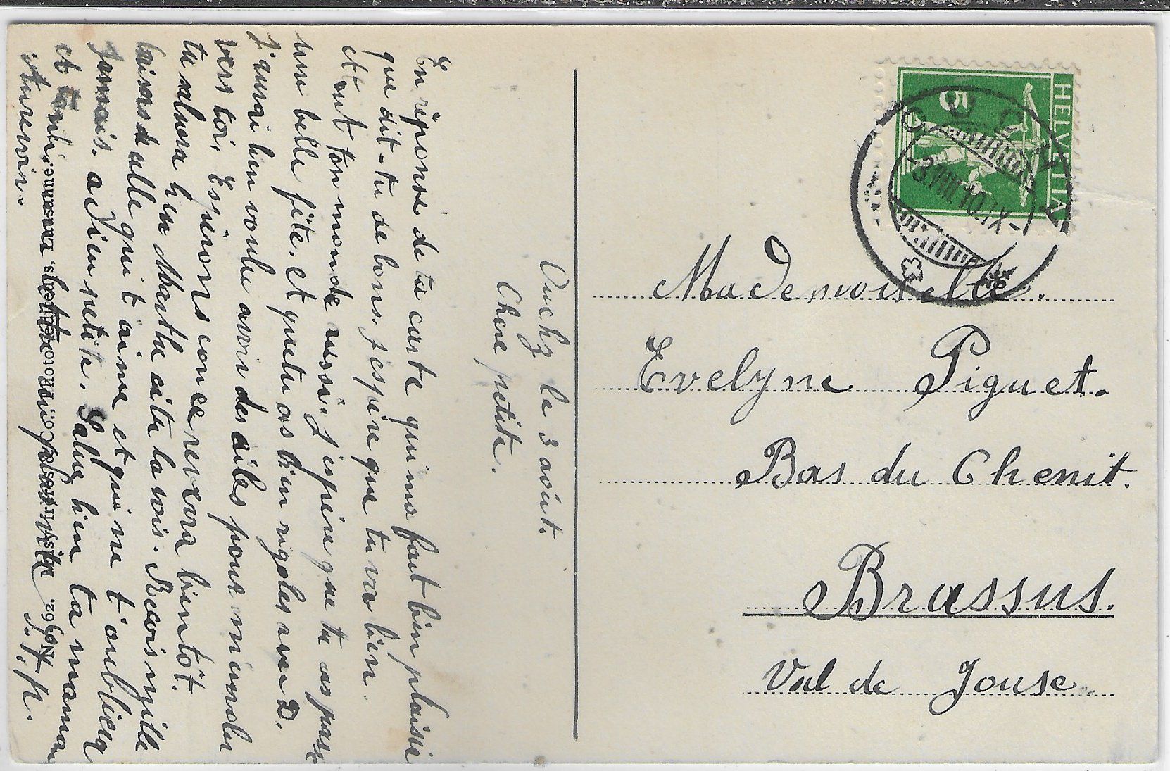 Cartoline postali: Ouchy - La Chateau - Barque – Usato da Ettingen venduto da Kartenplanet 1