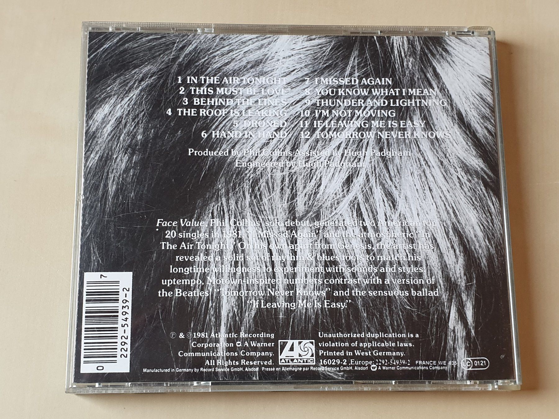 CDs: Phil Collins Face Value – D'occasion à Stansstad par collectorsshop 1