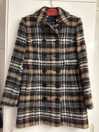 Wolle / Alpaka / Mohair mantel Gr. 38 Karomuster, Gil Bret