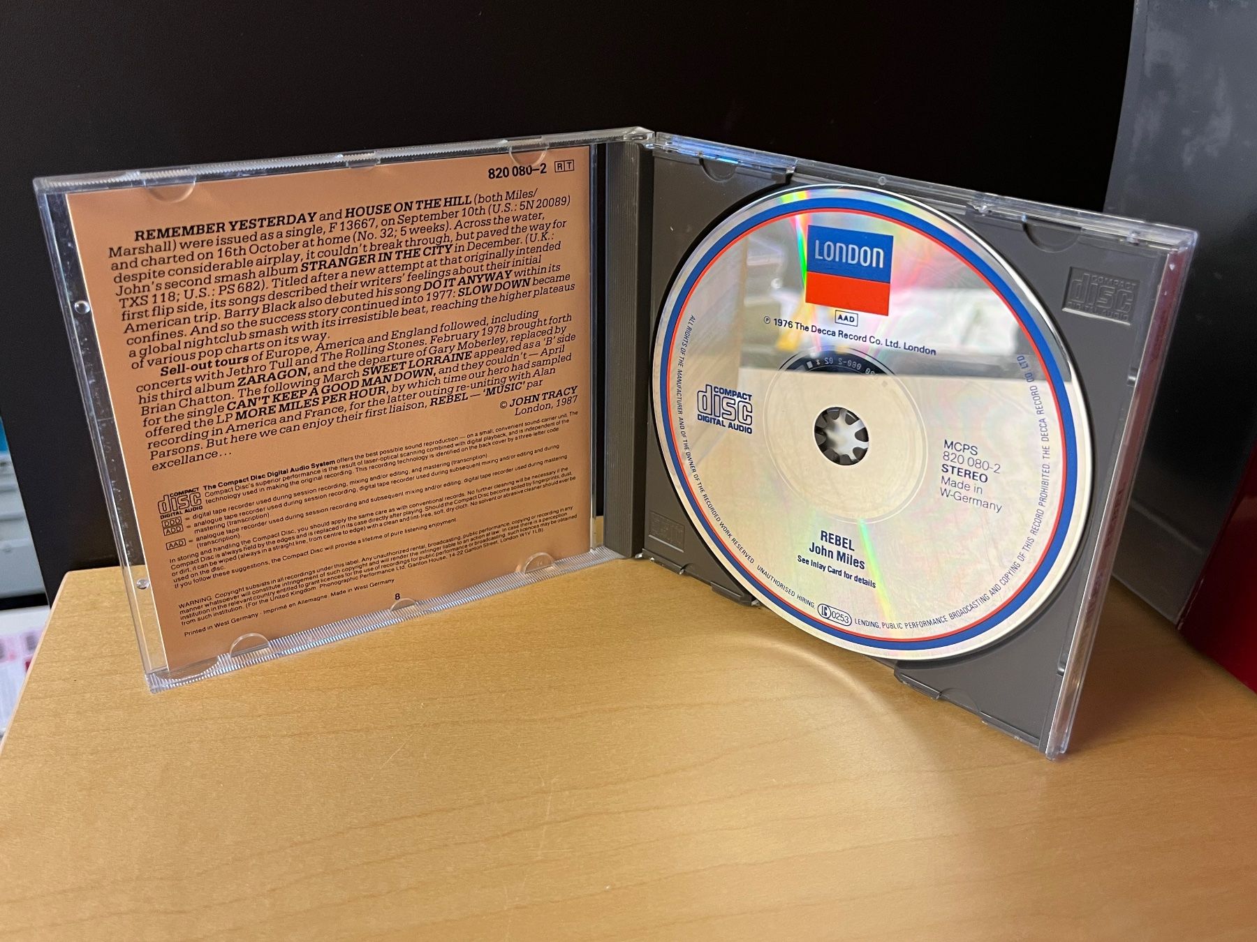 CD: John Miles - Rebel - HI21B – Usato da Küsnacht ZH venduto da swisssales.net 2