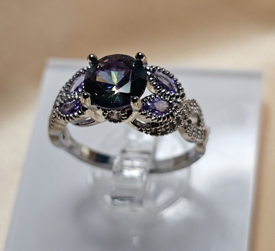 Anelli: Eleganter Ring mit mystischem Topas, 925 versilbert, Gr. 9 – Nuovo (secondo la descrizione) da Grenchen venduto da maretop 3