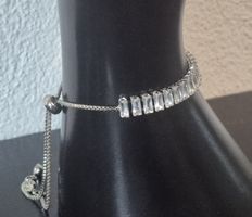 Bracciale donna zirconi rettangolari regolabile argento
