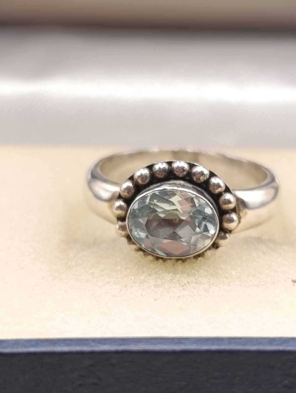 Anelli: Vintage 925er Silber Ring mit Aquamarin Edelstein Top – Usato da Steffisburg venduto da 1.Schmuckschatulle 5